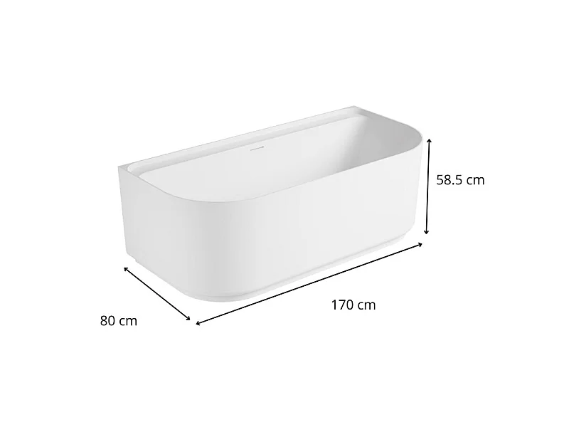 EQUINOXE 170cm biała, wisząca wanna akrylowa