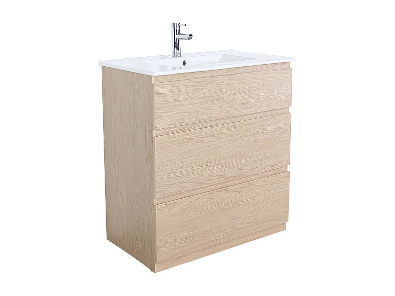 Mueble lavabo individual 80cm - con encimera de cerámica SORRENTO