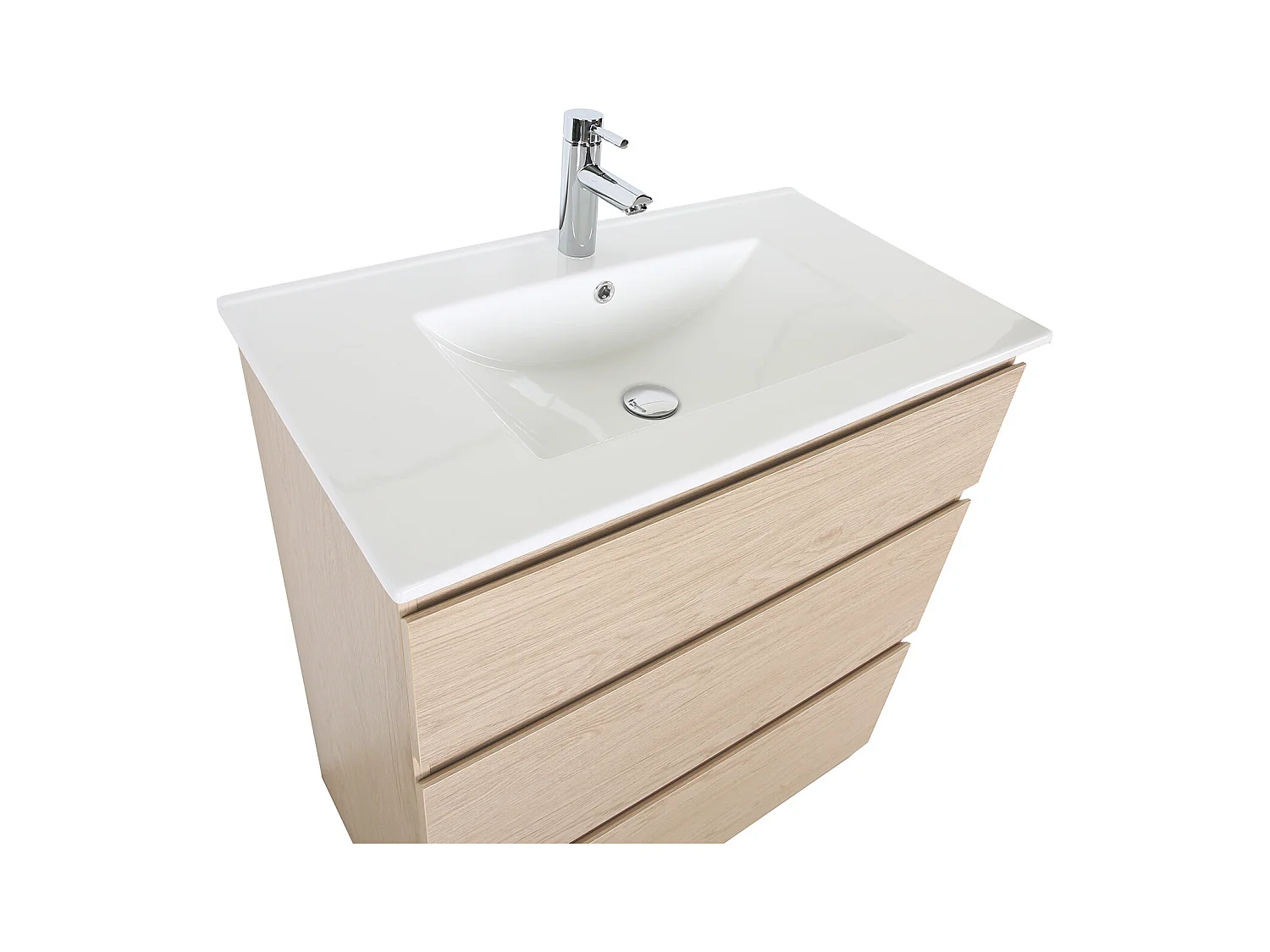 Meuble simple vasque 80cm - avec  plan vasque céramique SORRENTO