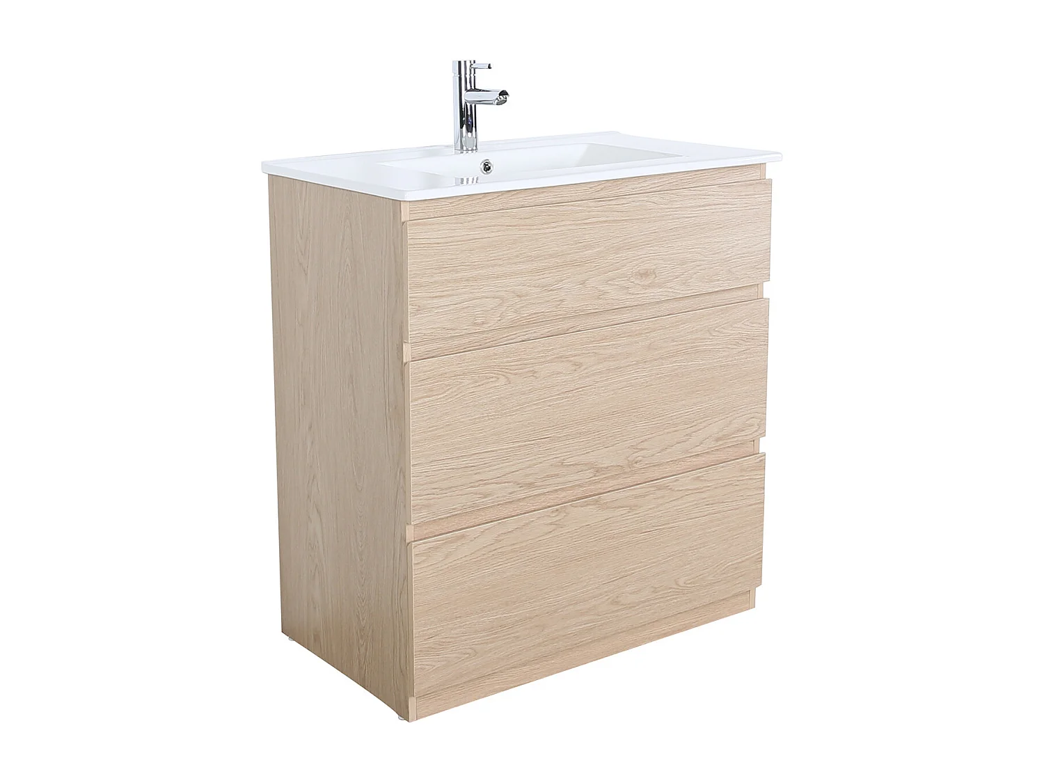 Einzelwaschtischunterschrank 80cm - mit Keramik-Waschtischplatte SORRENTO