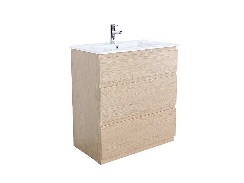 Szafka pod umywalkę pojedynczą 80 cm - z blatem ceramicznym SORRENTO