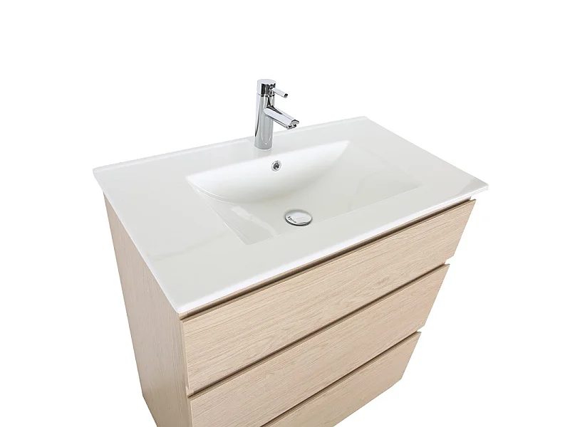 Szafka pod umywalkę pojedynczą 80 cm - z blatem ceramicznym SORRENTO