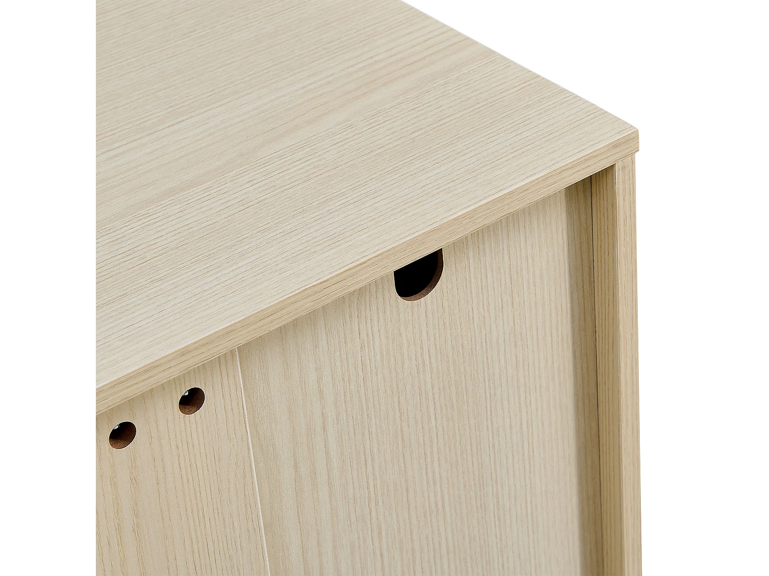 Schuhschrank 75x35x90cm - Mit 2 Türen und 1 Schublade - Mit höhenverstellbaren Einlegeböden - MDF - ​​Natur​