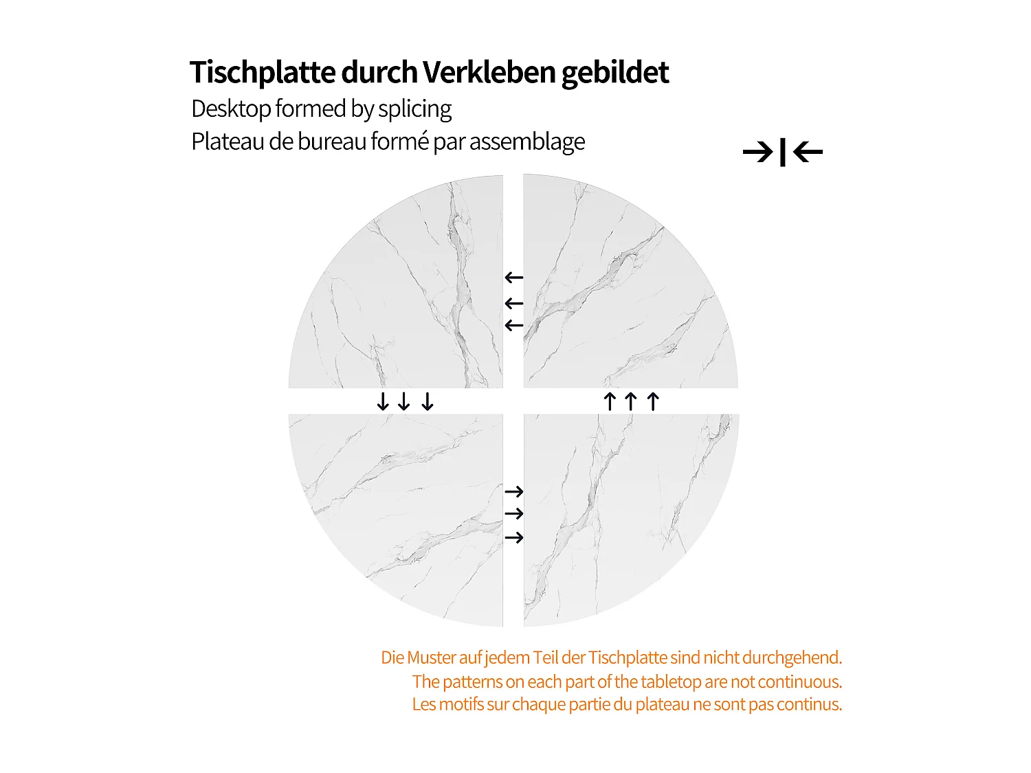 Table à manger ronde - 120 x 120 x 75 cm - table de petit-déjeuner pieds dorés - aspect marbre - MDF + métal - blanc