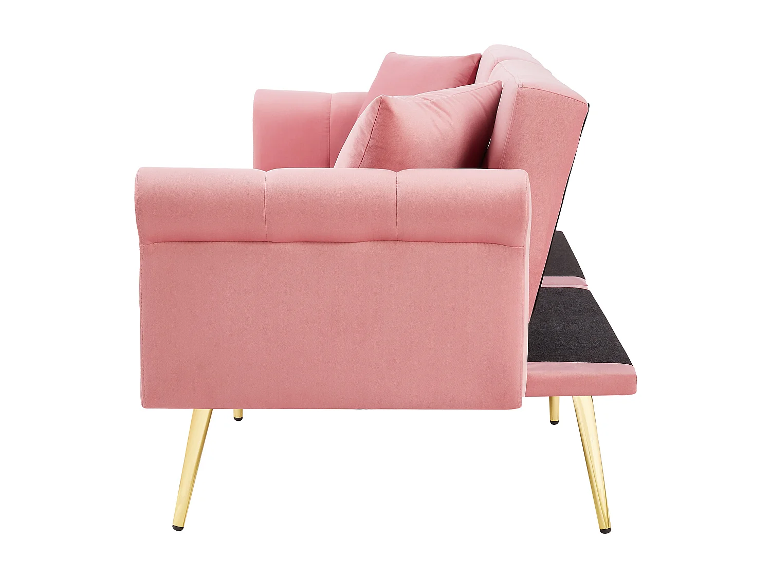 Canapé contemporain 2 places - Velours - Dossier réglable sur 3 niveaux - Rose