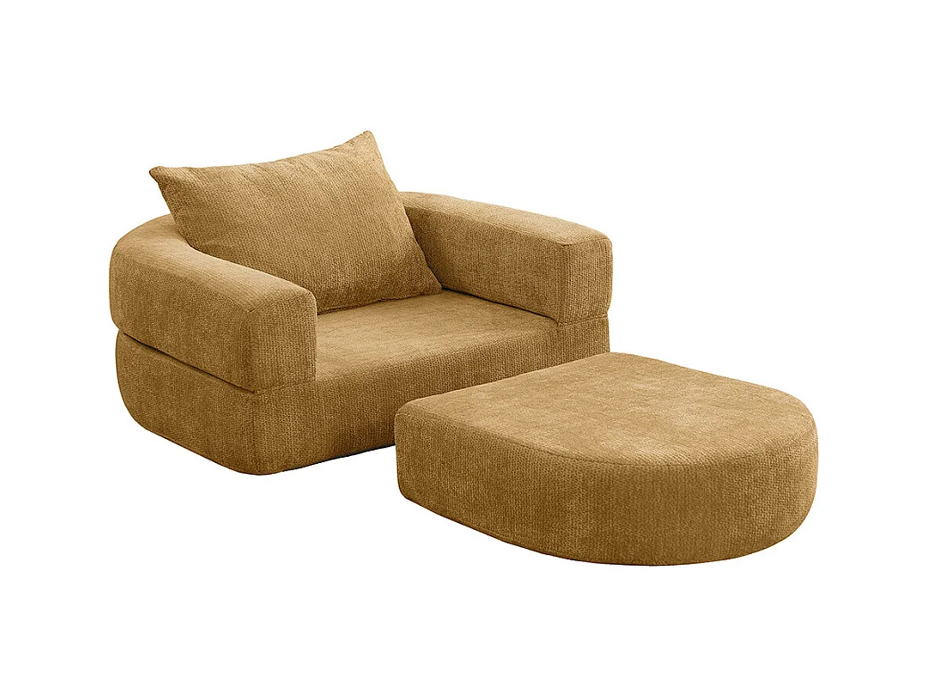 Canapé futon convertible petit deux places moderne avec dossier réglable pour petits espaces salon appartement bureau jaune