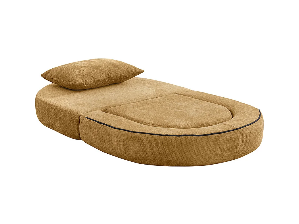 Canapé futon convertible petit deux places moderne avec dossier réglable pour petits espaces salon appartement bureau jaune
