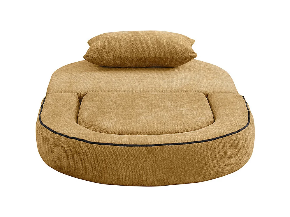 Canapé futon convertible petit deux places moderne avec dossier réglable pour petits espaces salon appartement bureau jaune