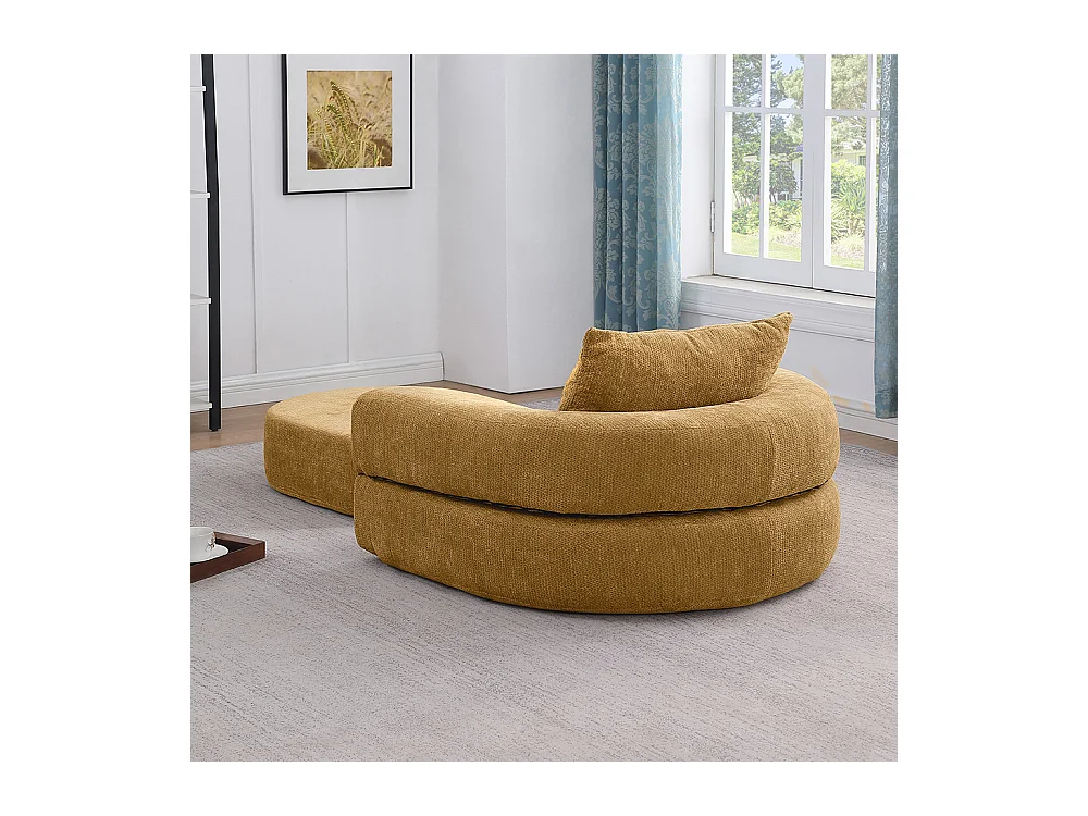 Canapé futon convertible petit deux places moderne avec dossier réglable pour petits espaces salon appartement bureau jaune