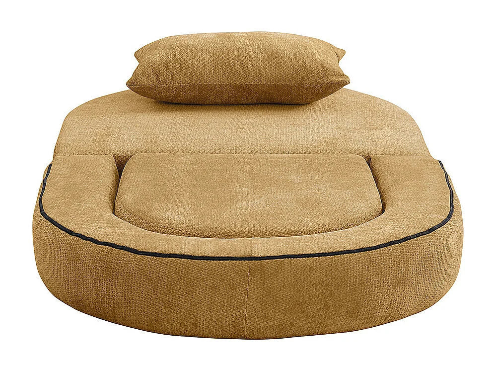 Canapé futon convertible petit deux places moderne avec dossier réglable pour petits espaces salon appartement bureau jaune