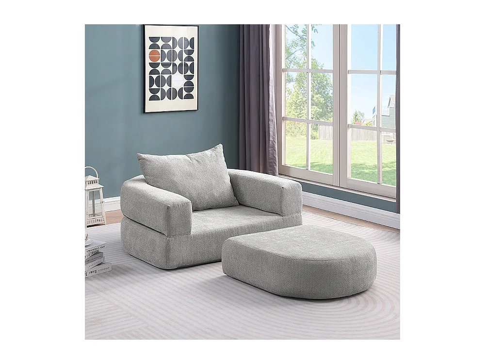 Canapé futon convertible petit deux places moderne avec dossier réglable pour petits espaces salon appartement bureau gris clair