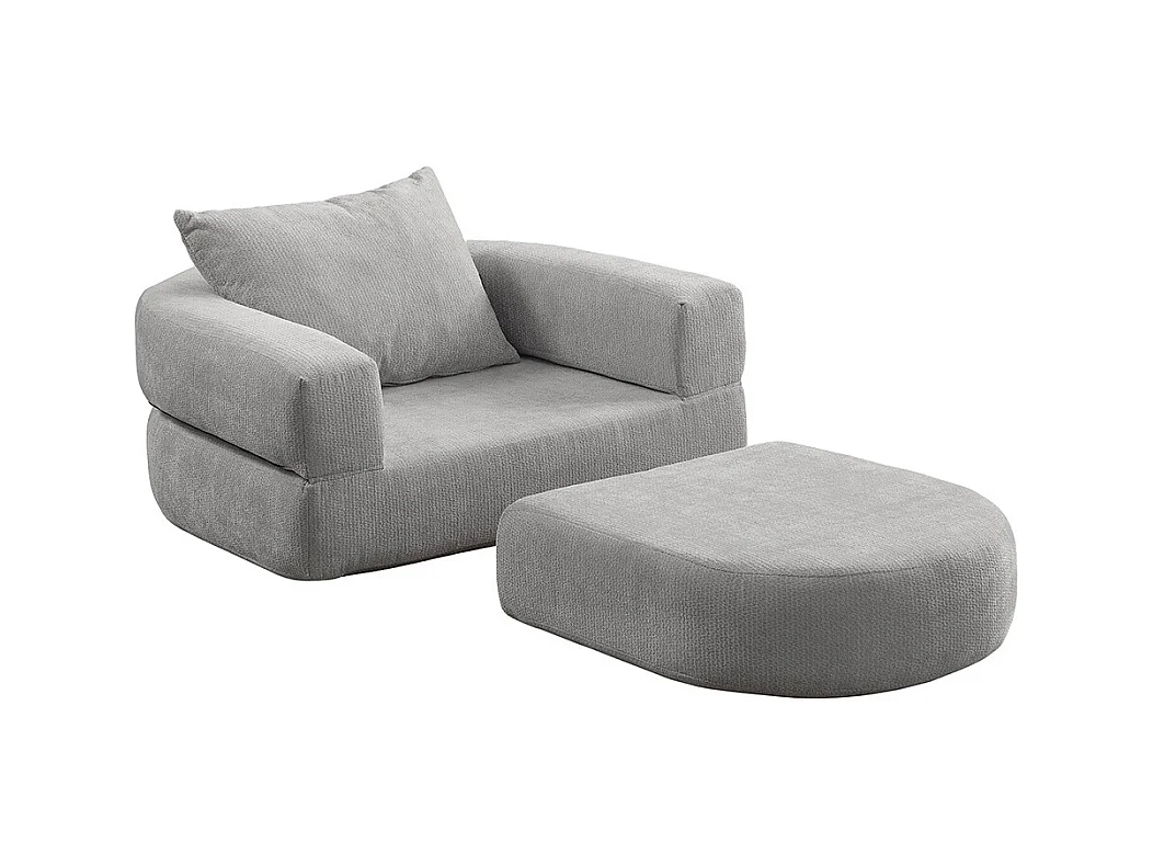 Canapé futon convertible petit deux places moderne avec dossier réglable pour petits espaces salon appartement bureau gris clair