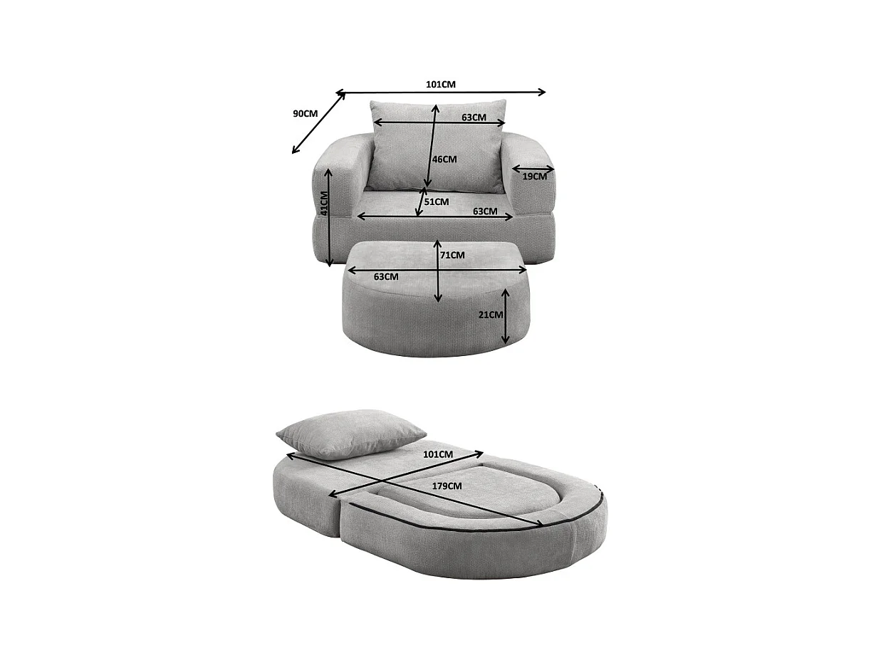 Canapé futon convertible petit deux places moderne avec dossier réglable pour petits espaces salon appartement bureau gris clair