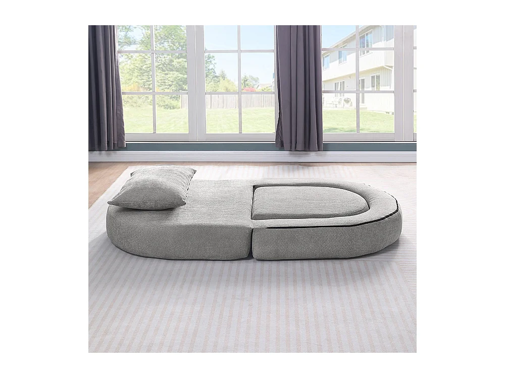 Canapé futon convertible petit deux places moderne avec dossier réglable pour petits espaces salon appartement bureau gris clair