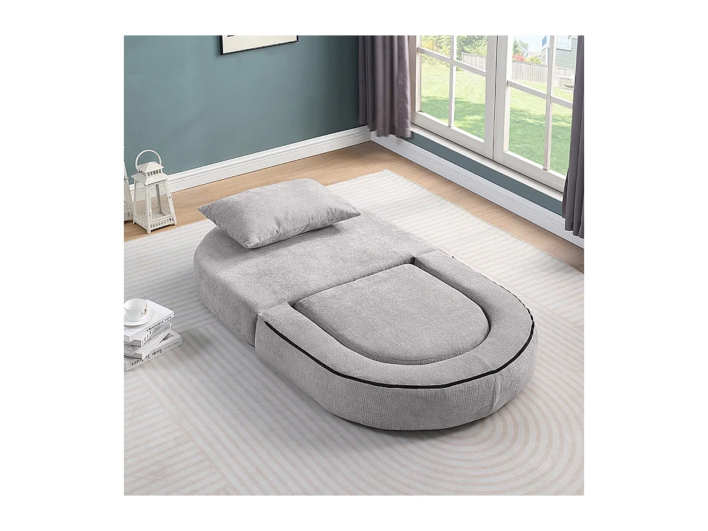 Canapé futon convertible petit deux places moderne avec dossier réglable pour petits espaces salon appartement bureau gris clair