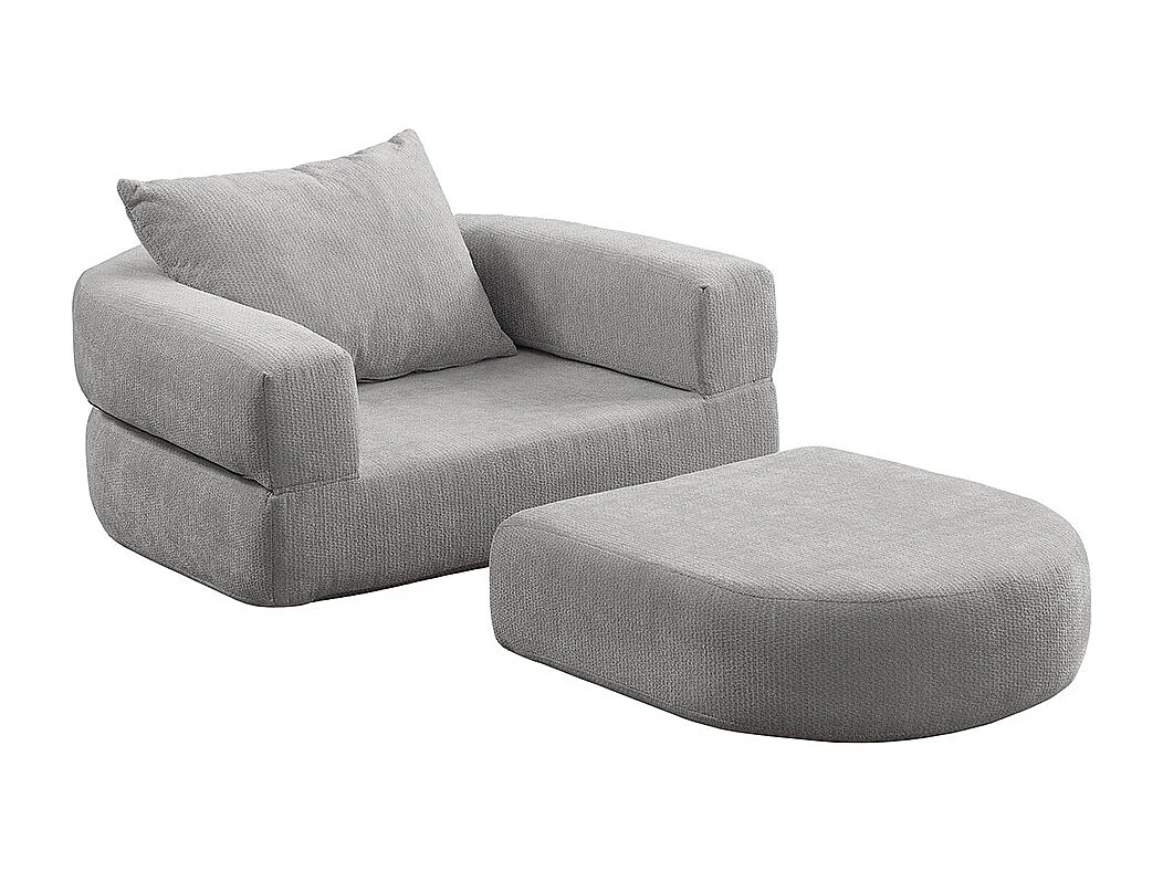 Canapé futon convertible petit deux places moderne avec dossier réglable pour petits espaces salon appartement bureau gris clair