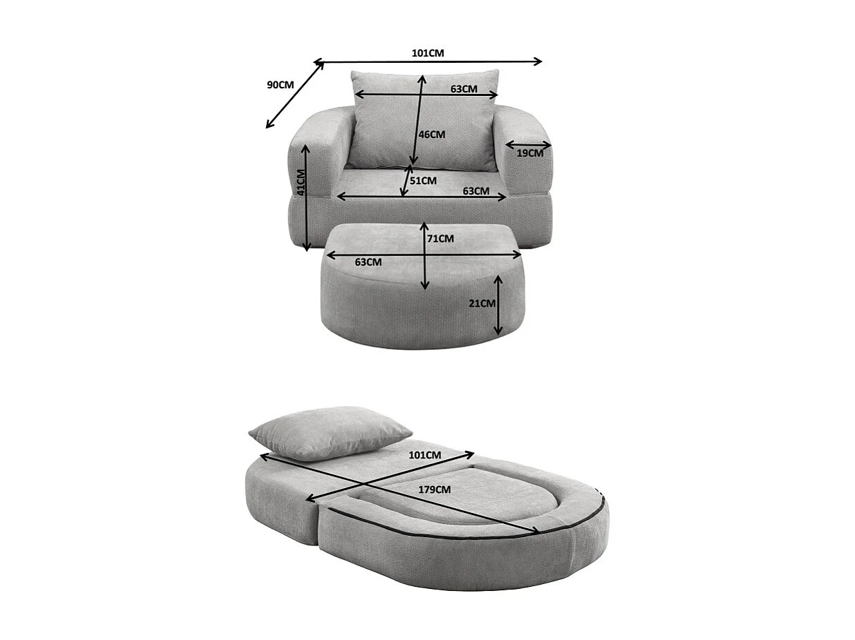 Canapé futon convertible petit deux places moderne avec dossier réglable pour petits espaces salon appartement bureau gris clair