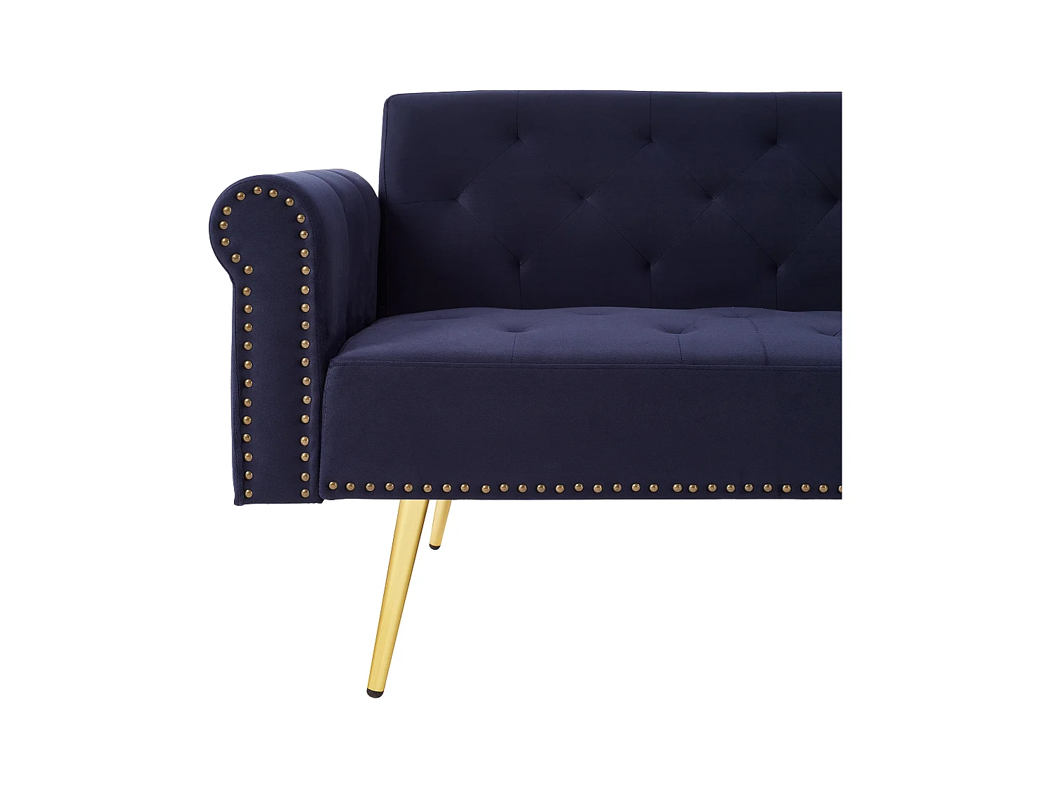 Canapé contemporain 2 places - Velours - Dossier réglable sur 3 niveaux - Bleu antique