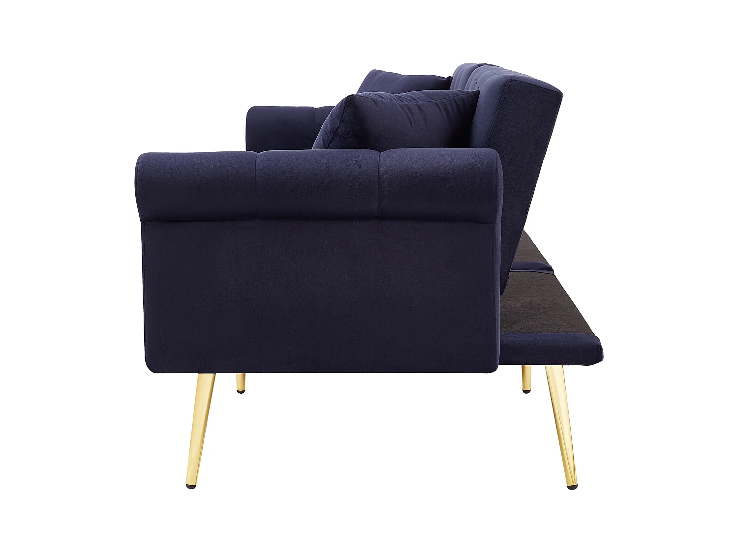 Canapé contemporain 2 places - Velours - Dossier réglable sur 3 niveaux - Bleu antique