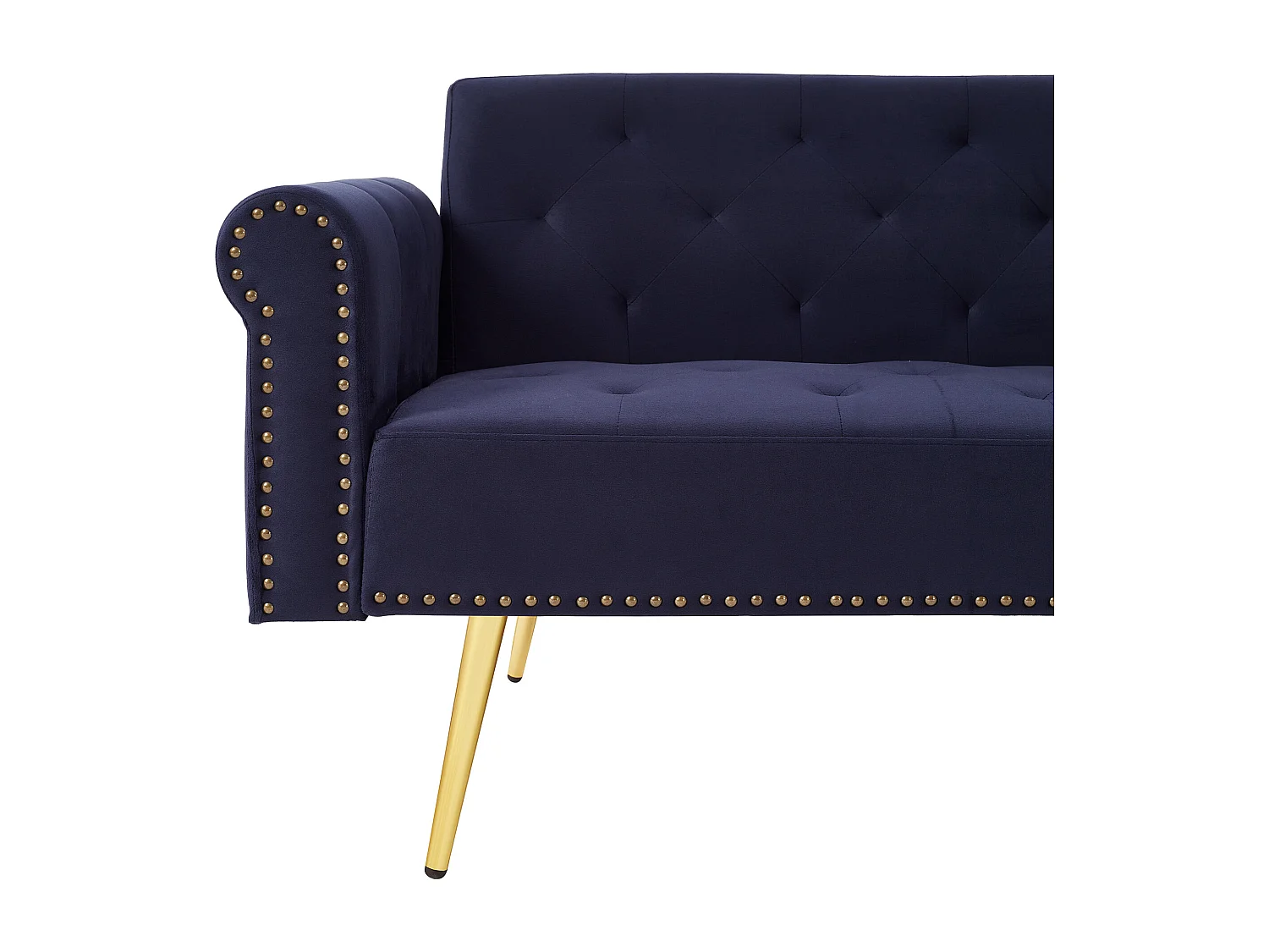 Zeitgenössisches 2-Sitzer Sofa - Samt - In 3 Stufen verstellbare Rückenlehne - ​​Antik Blau​