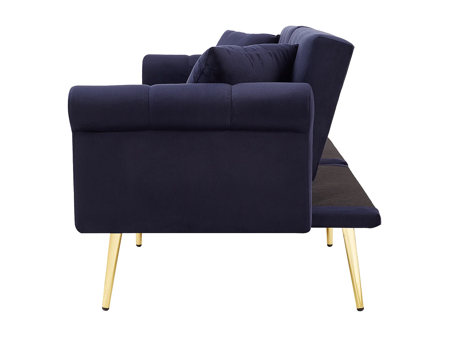 Zeitgenössisches 2-Sitzer Sofa - Samt - In 3 Stufen verstellbare Rückenlehne - ​​Antik Blau​