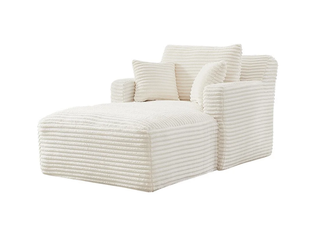 Canapé lit chaise longue moderne velours côtelé confortable fauteuil sans montage salon bureau appartement blanc