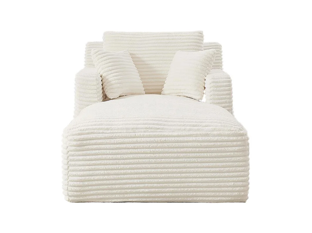 Canapé lit chaise longue moderne velours côtelé confortable fauteuil sans montage salon bureau appartement blanc