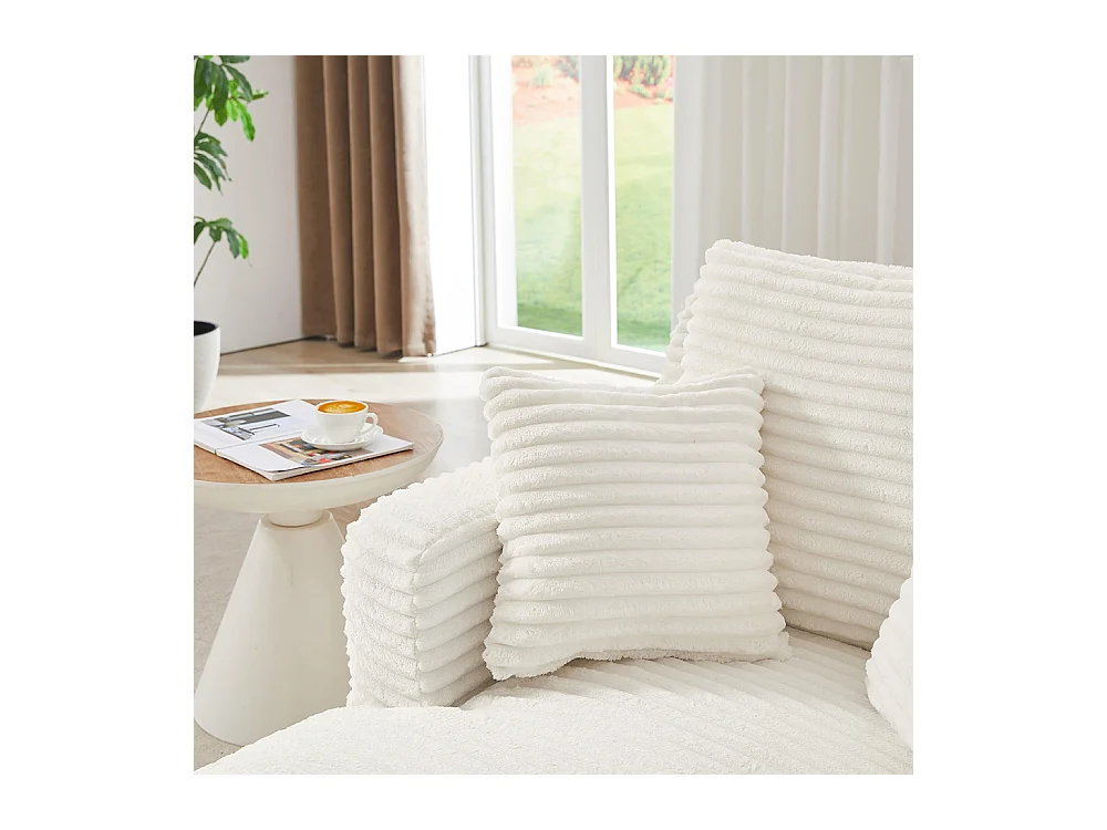 Canapé lit chaise longue moderne velours côtelé confortable fauteuil sans montage salon bureau appartement blanc