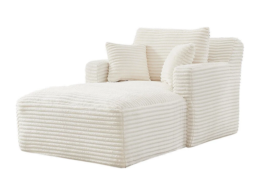 Canapé lit chaise longue moderne velours côtelé confortable fauteuil sans montage salon bureau appartement blanc