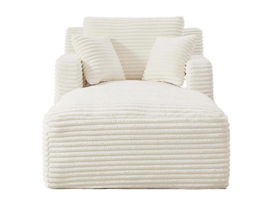 Canapé lit chaise longue moderne velours côtelé confortable fauteuil sans montage salon bureau appartement blanc