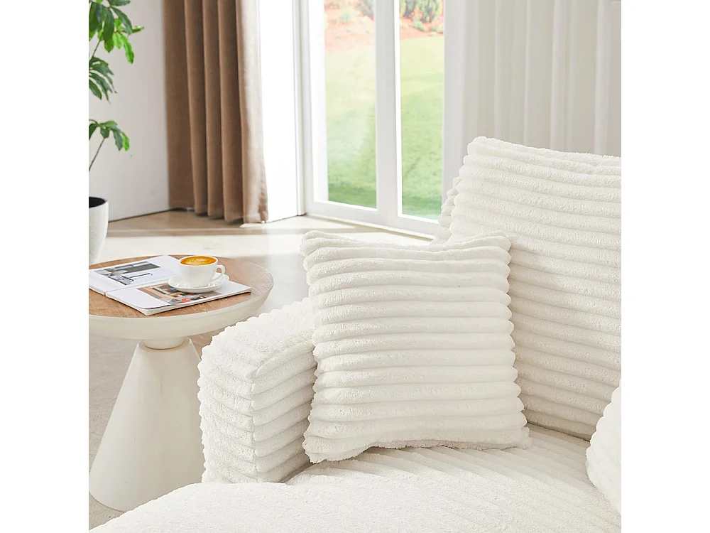 Canapé lit chaise longue moderne velours côtelé confortable fauteuil sans montage salon bureau appartement blanc