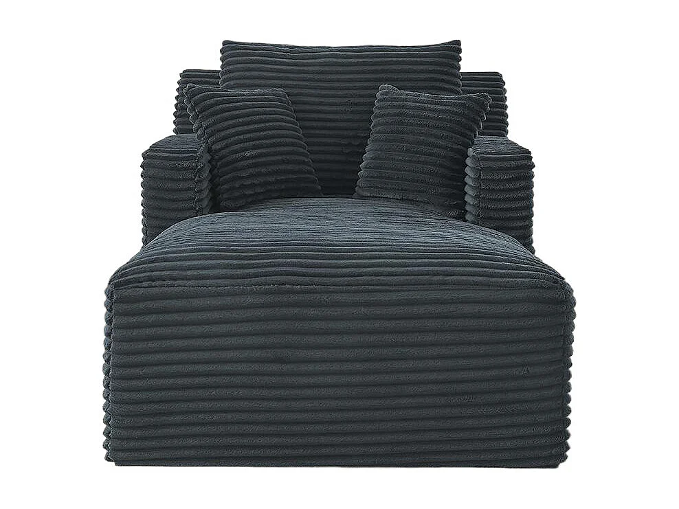 Canapé lit chaise longue moderne velours côtelé confortable fauteuil sans montage salon bureau appartement gris foncé