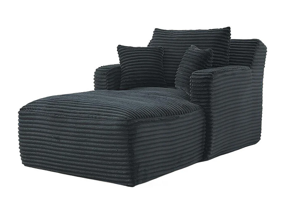 Canapé lit chaise longue moderne velours côtelé confortable fauteuil sans montage salon bureau appartement gris foncé