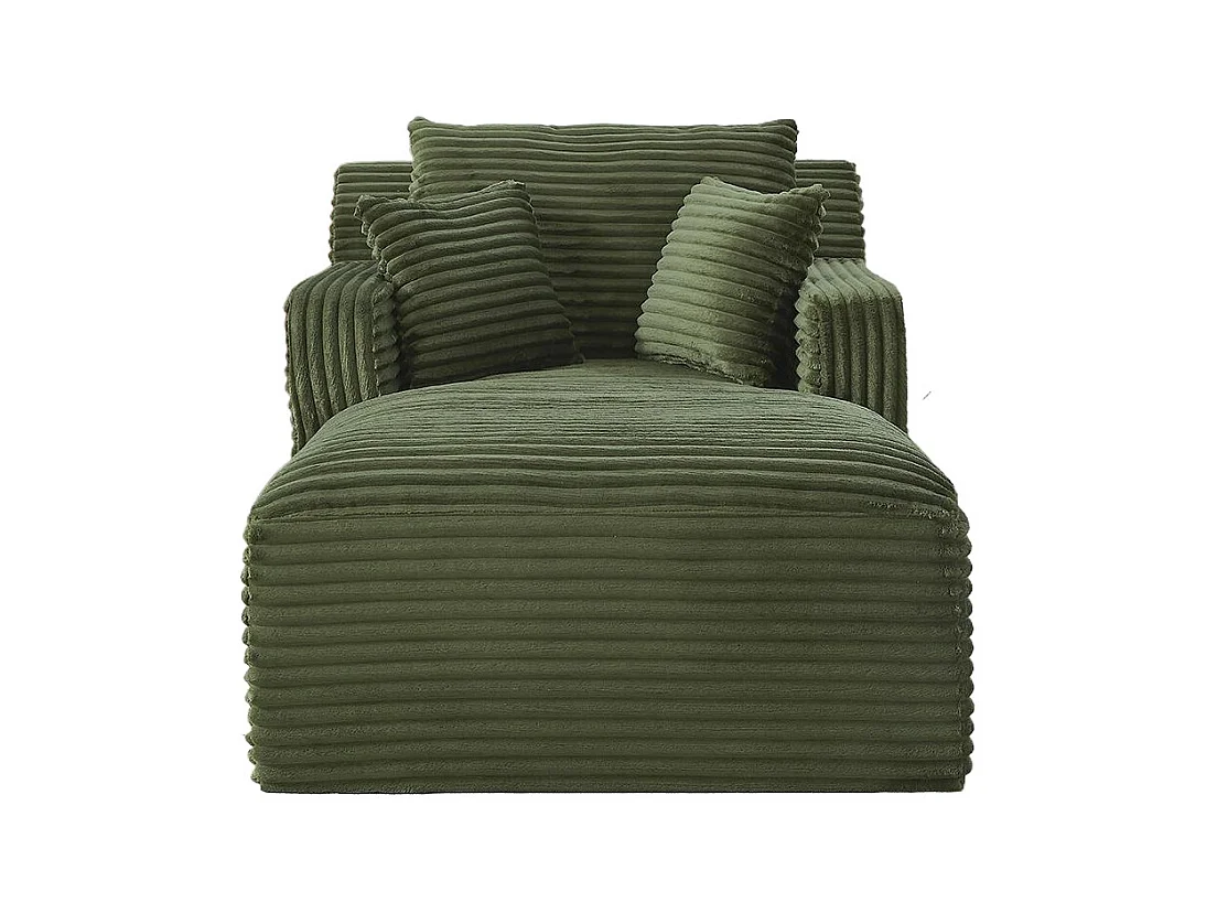 Canapé lit chaise longue moderne velours côtelé confortable fauteuil sans montage salon bureau appartement vert