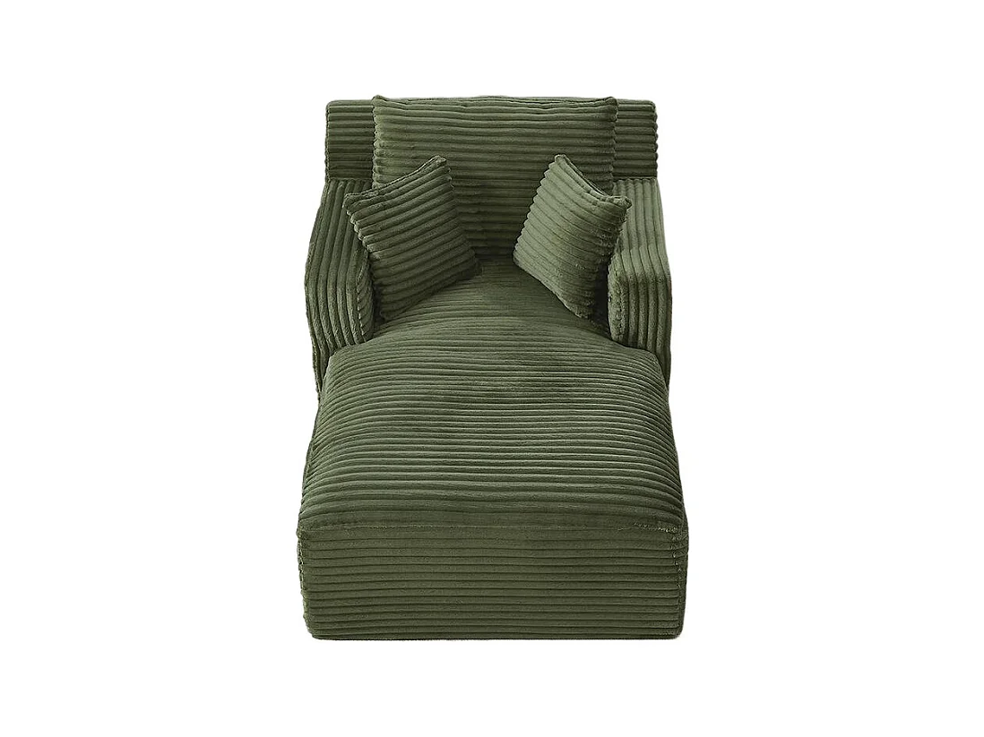 Canapé lit chaise longue moderne velours côtelé confortable fauteuil sans montage salon bureau appartement vert