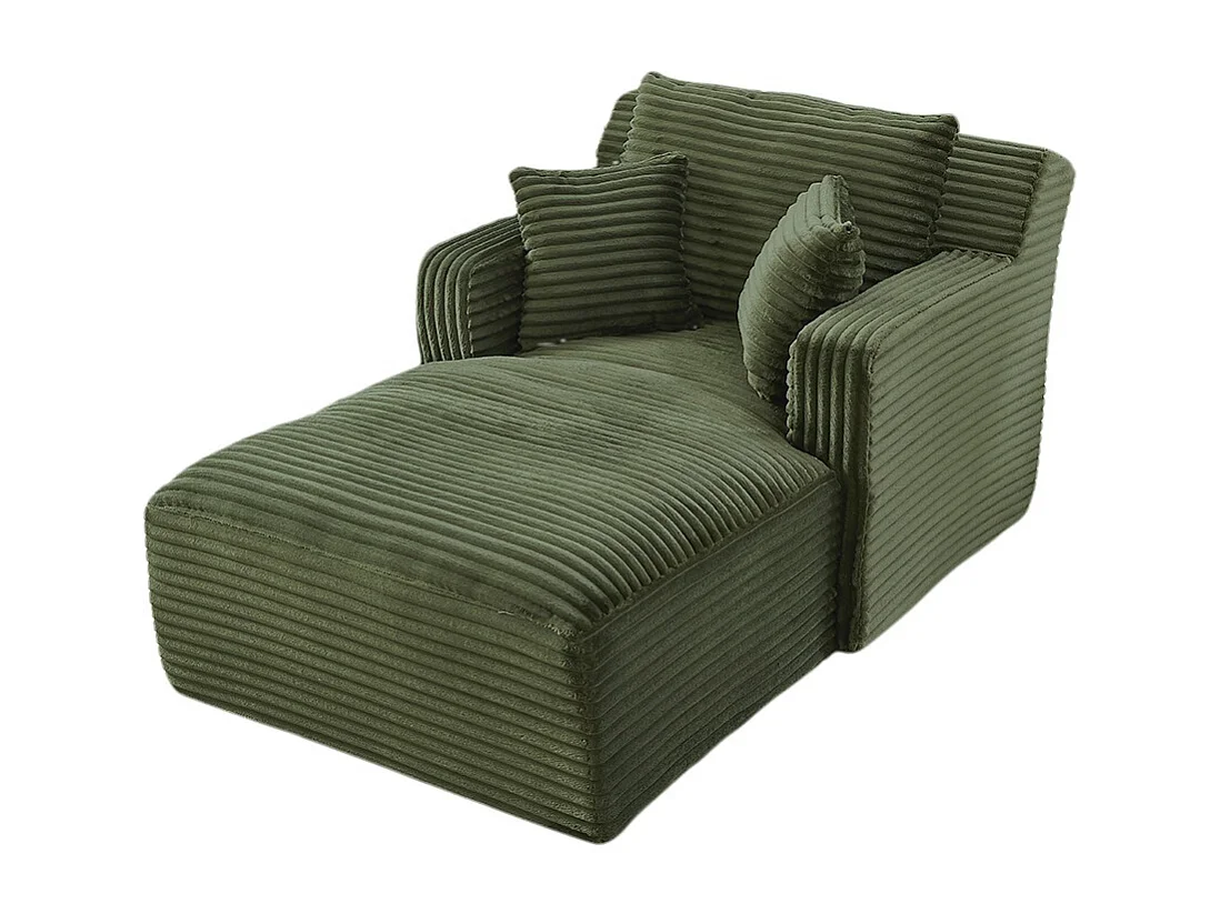 Canapé lit chaise longue moderne velours côtelé confortable fauteuil sans montage salon bureau appartement vert