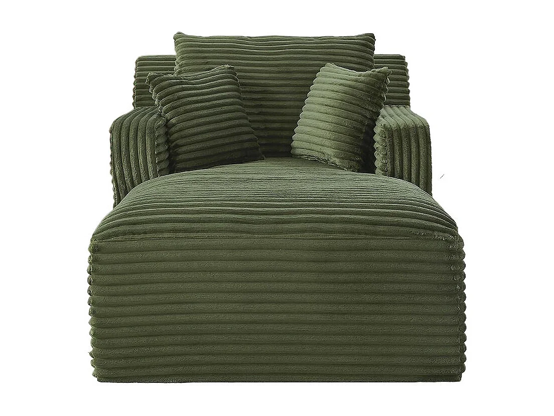 Canapé lit chaise longue moderne velours côtelé confortable fauteuil sans montage salon bureau appartement vert