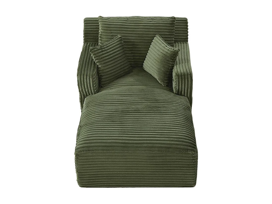 Canapé lit chaise longue moderne velours côtelé confortable fauteuil sans montage salon bureau appartement vert