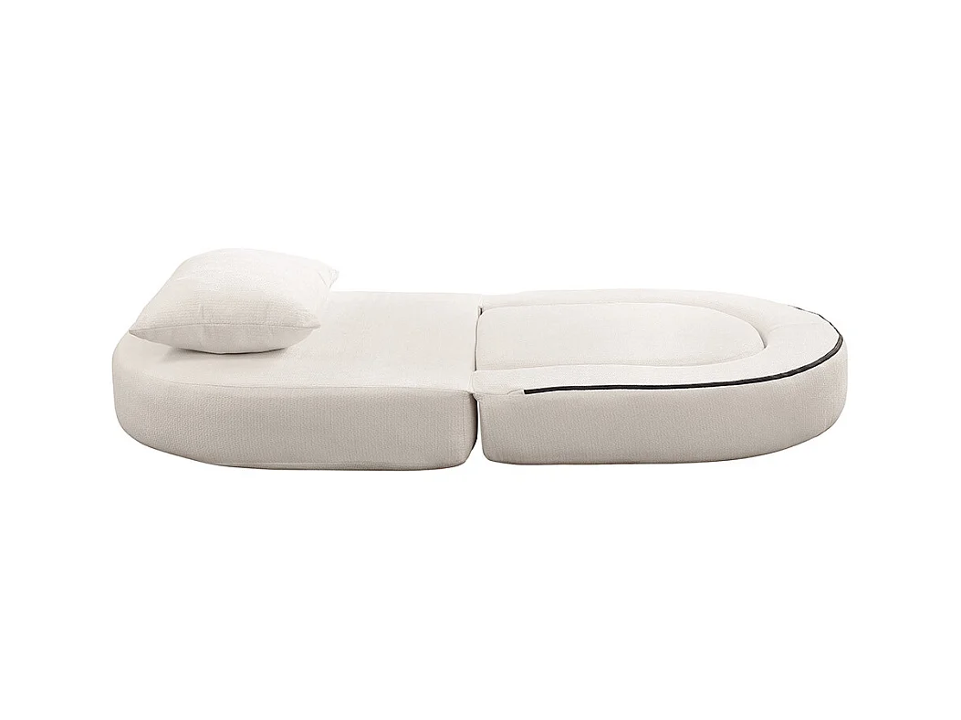 Canapé futon convertible petit deux places moderne avec dossier réglable pour petits espaces salon appartement bureau beige