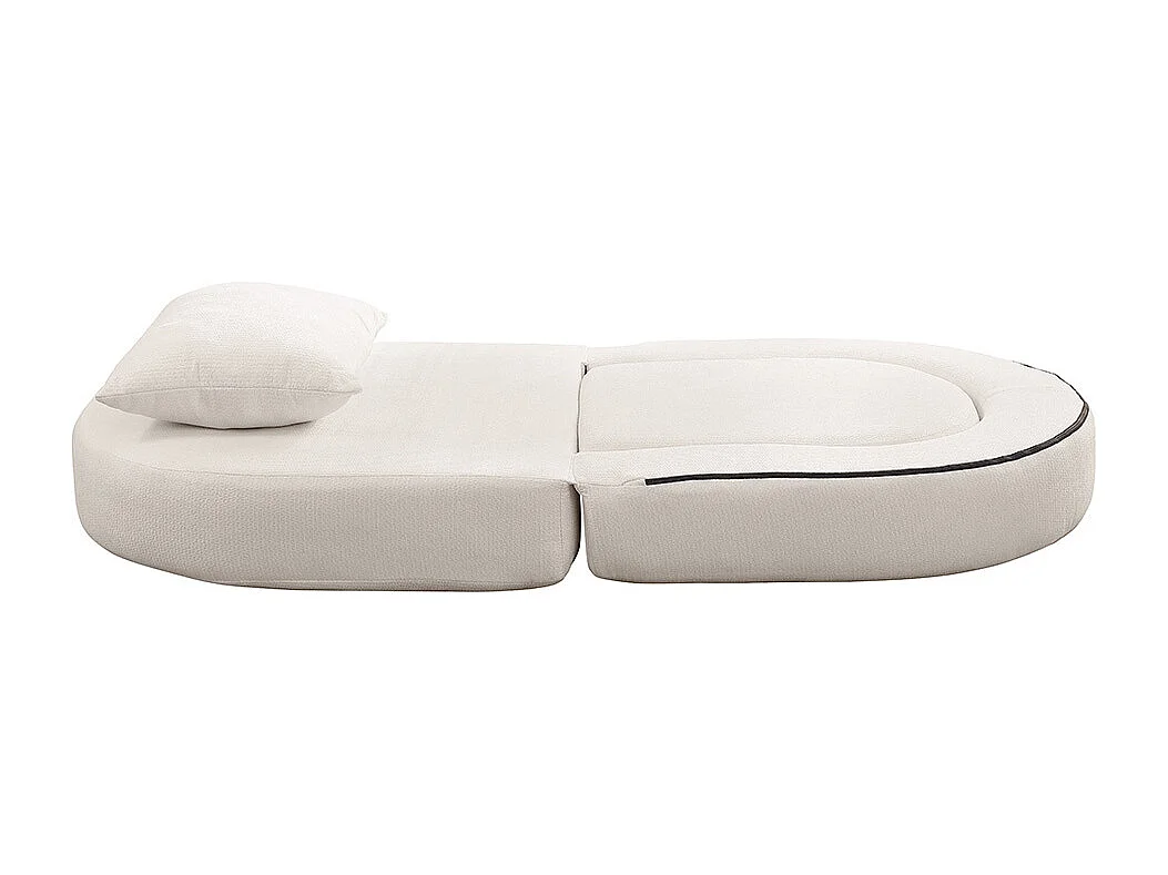Canapé futon convertible petit deux places moderne avec dossier réglable pour petits espaces salon appartement bureau beige