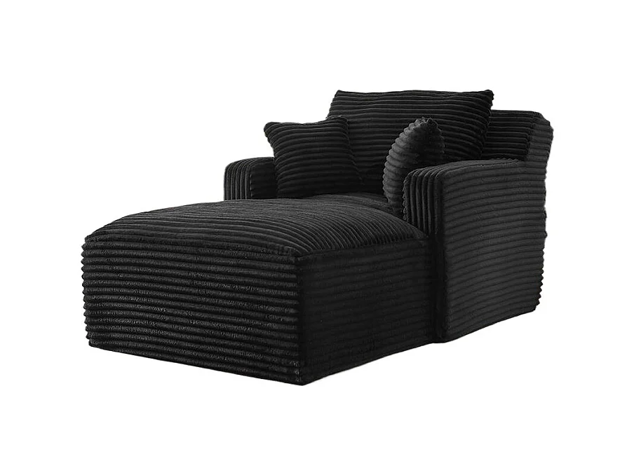 Canapé lit chaise longue moderne velours côtelé confortable fauteuil sans montage salon bureau appartement noir