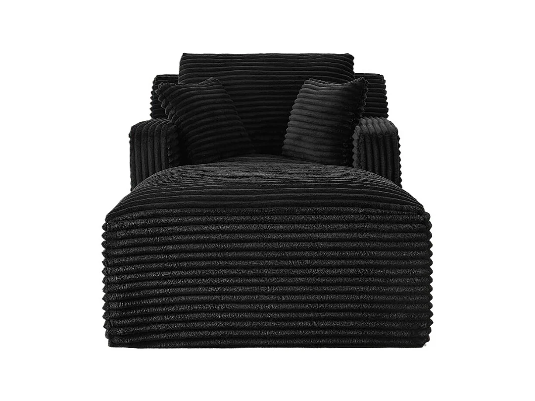 Canapé lit chaise longue moderne velours côtelé confortable fauteuil sans montage salon bureau appartement noir