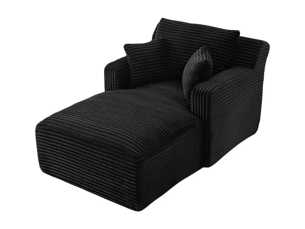 Canapé lit chaise longue moderne velours côtelé confortable fauteuil sans montage salon bureau appartement noir