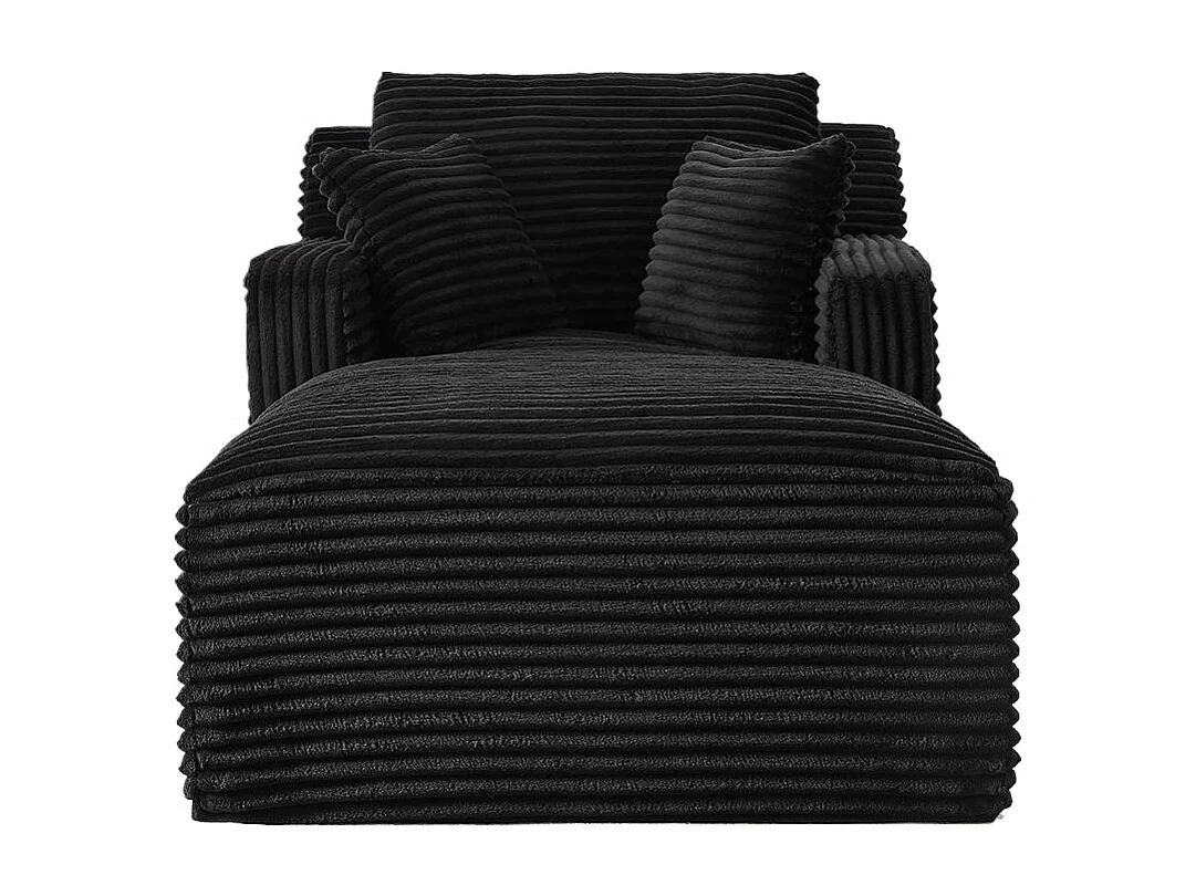 Canapé lit chaise longue moderne velours côtelé confortable fauteuil sans montage salon bureau appartement noir