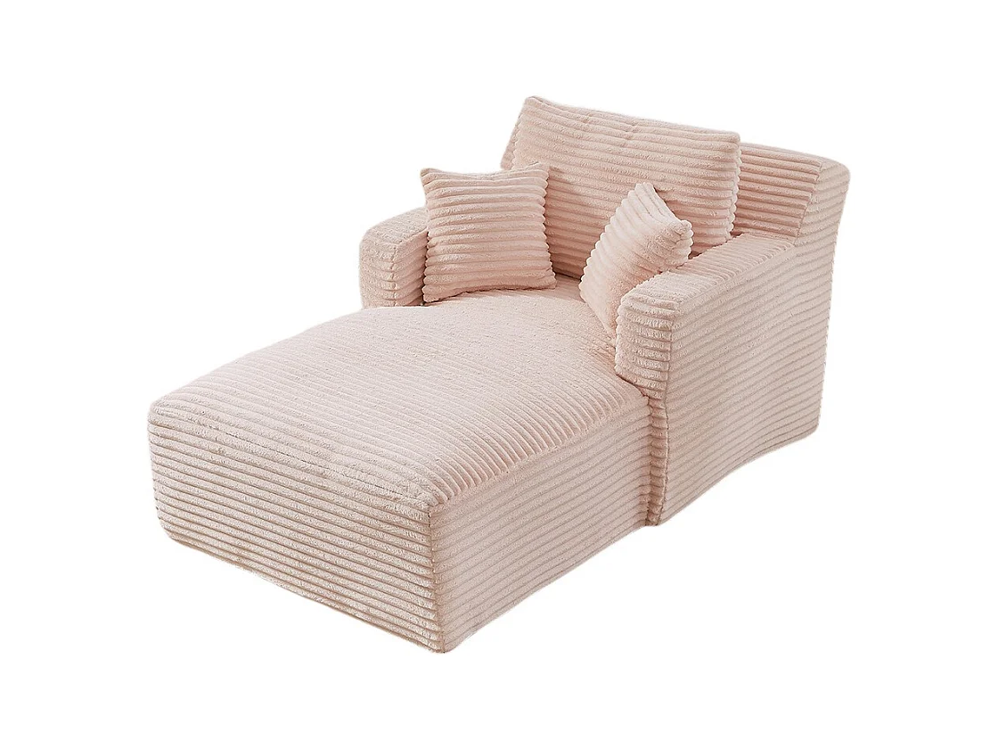 Canapé lit chaise longue moderne velours côtelé confortable fauteuil sans montage salon bureau appartement rose
