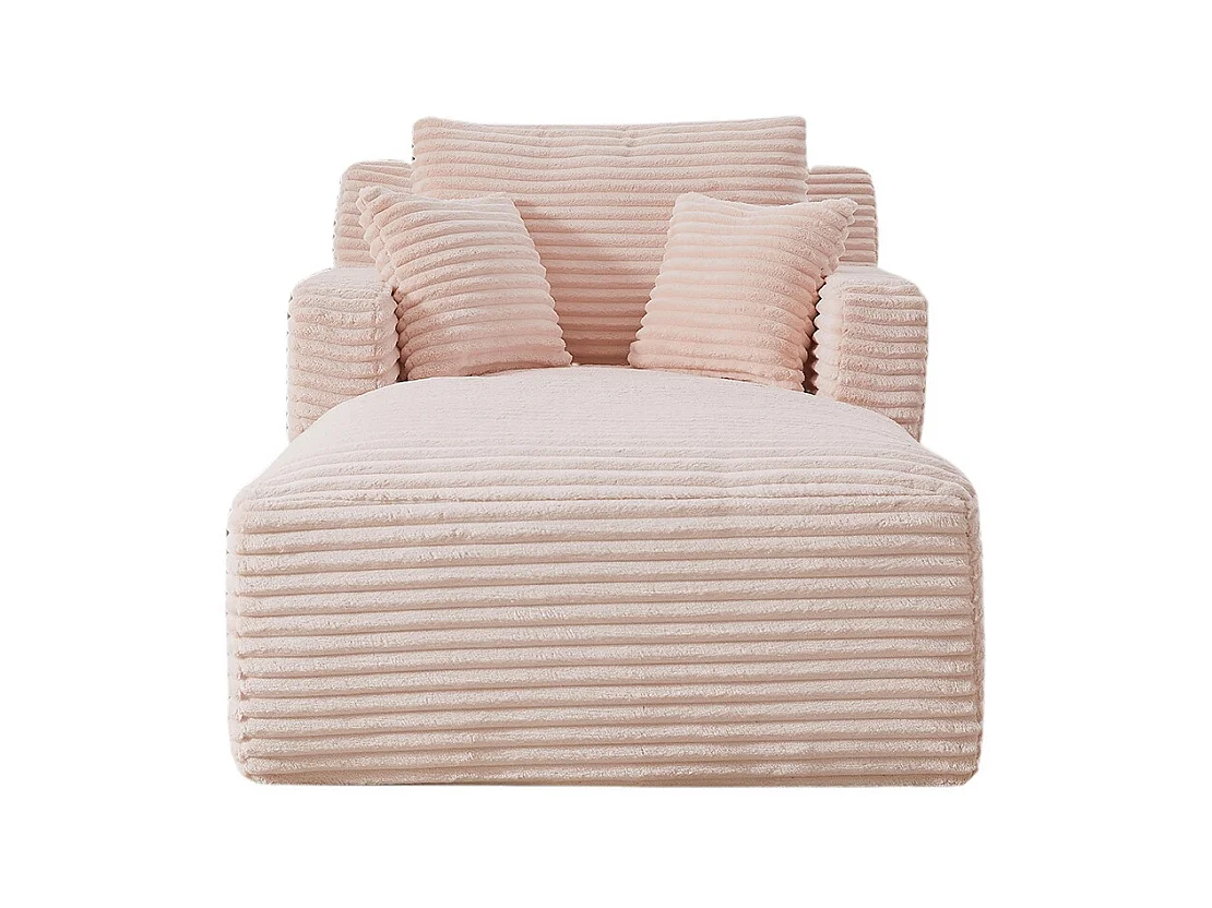 Canapé lit chaise longue moderne velours côtelé confortable fauteuil sans montage salon bureau appartement rose