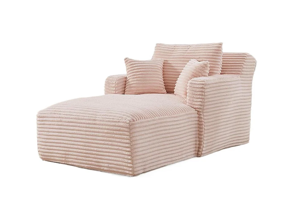 Canapé lit chaise longue moderne velours côtelé confortable fauteuil sans montage salon bureau appartement rose