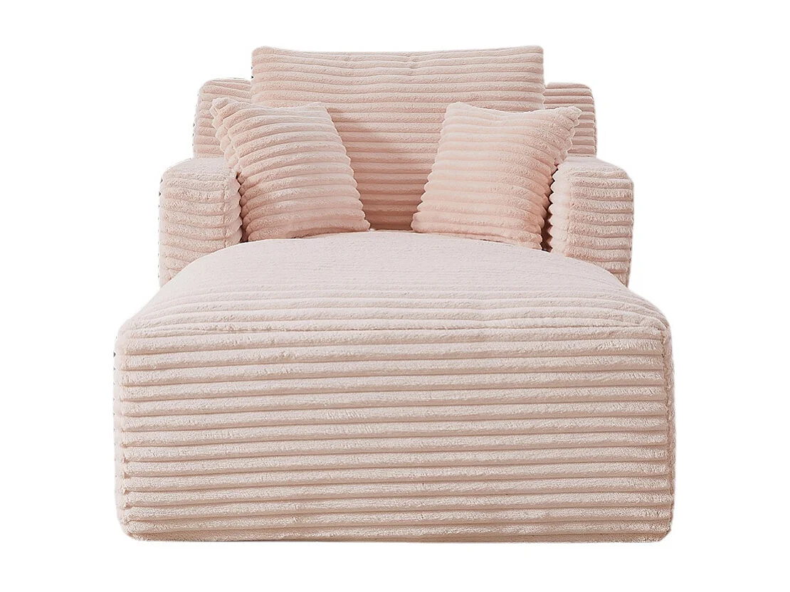 Canapé lit chaise longue moderne velours côtelé confortable fauteuil sans montage salon bureau appartement rose