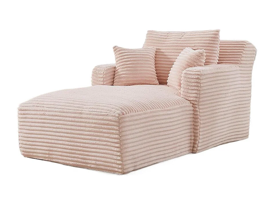 Canapé lit chaise longue moderne velours côtelé confortable fauteuil sans montage salon bureau appartement rose