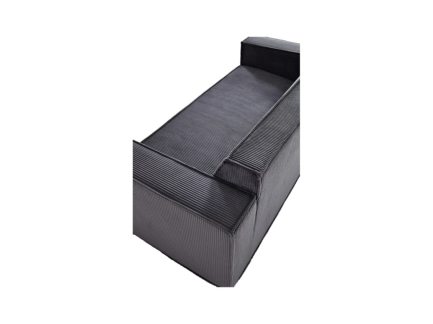 Canapé moderne 2 places velours côtelé confortable assise profonde pour salon appartement bureau maison sans pieds facile à transporter gris